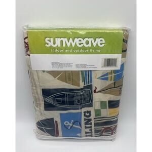 Sunweave Indoor & Outdoor Tablecloth w/ Zipper 60x90 Oblong NEW Sailboats Beach